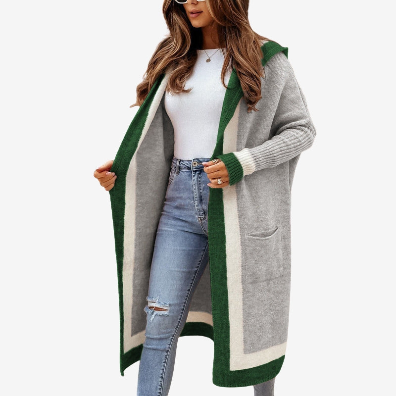 Lunara – Long open front jacket with long sleeves
