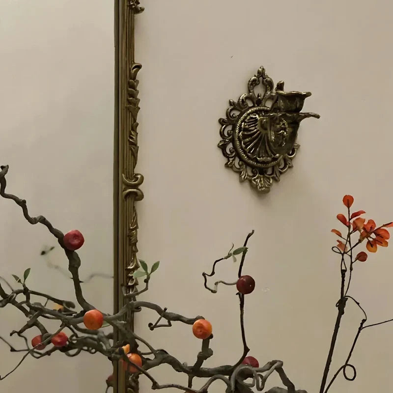 OrnateFlame - Wall Sconce With Forged Iron Design For Taper Candle