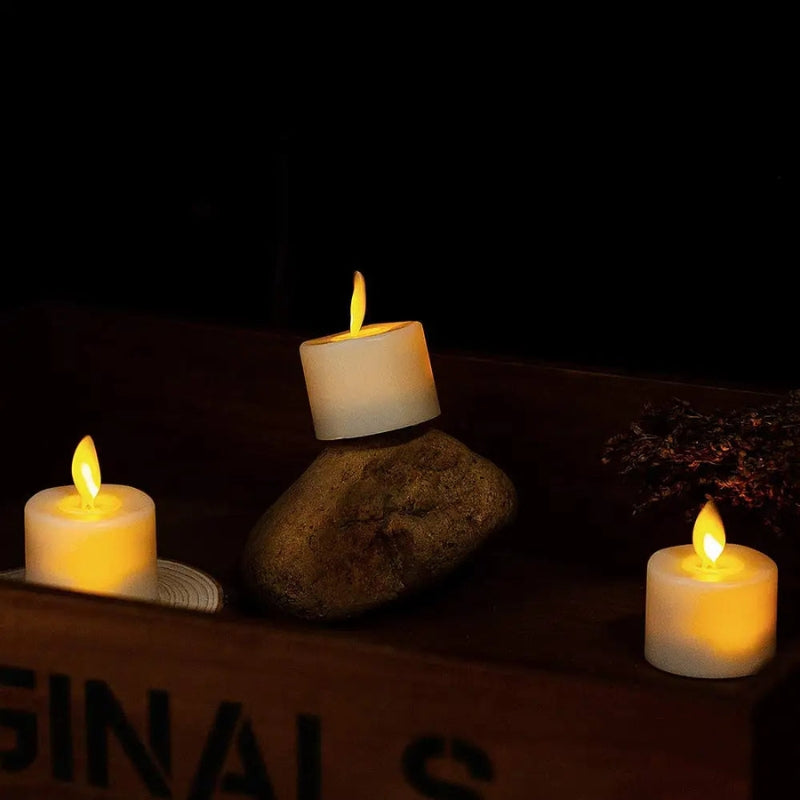 GlowAura - Set di candele LED a batteria per illuminazione interna