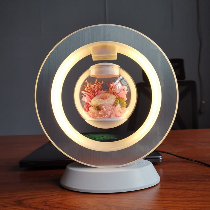 Regalo per la Festa della Mamma | Lampada da Scrivania USB con Fiore Fluttuante