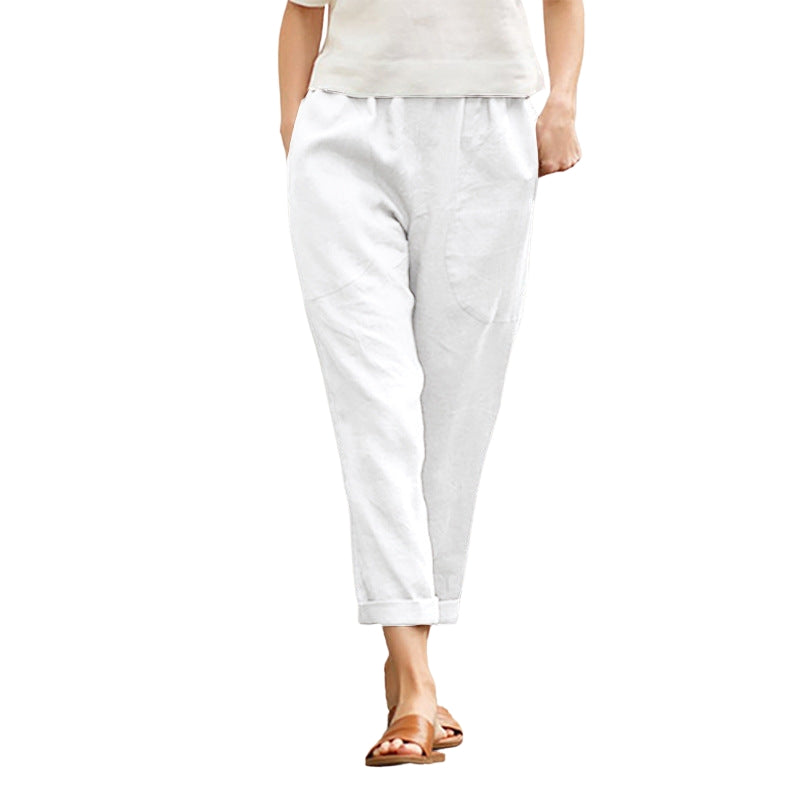 Isabella – Pantaloni Largi cu Croială Relaxată, Picior Drept și Buzunare Laterale