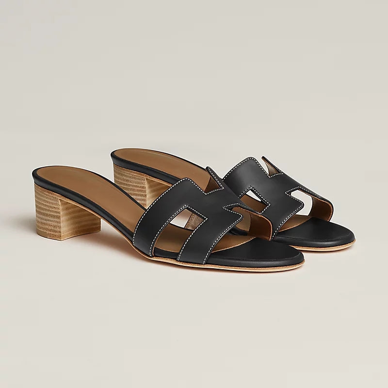 Tamsin – Sandale cu toc mediu, vârf deschis și slip-on
