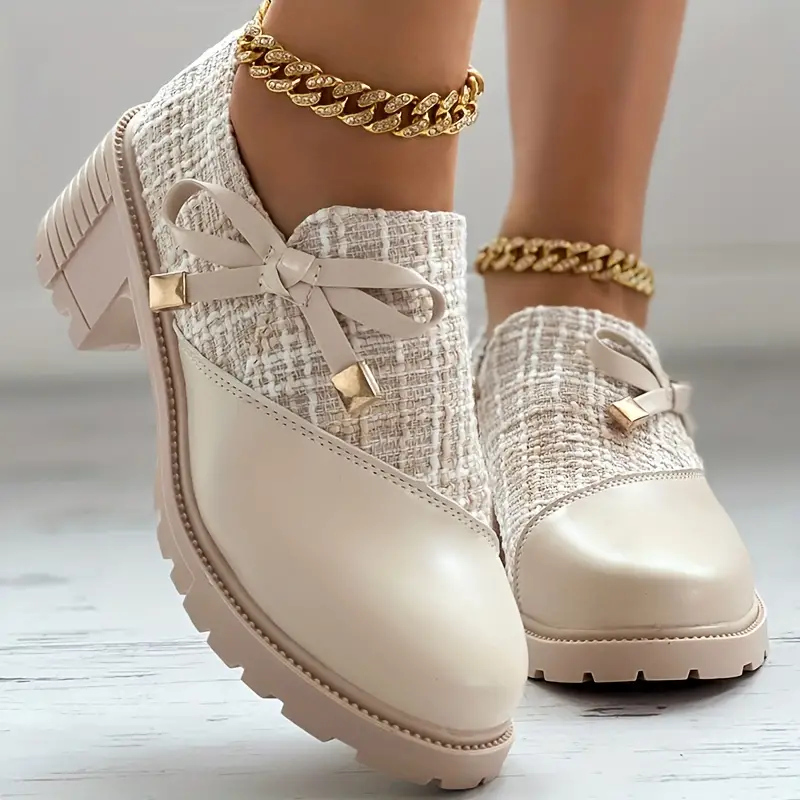 Clara – Skórzane Buty na Grubym Obcasie w Klasycznym Stylu
