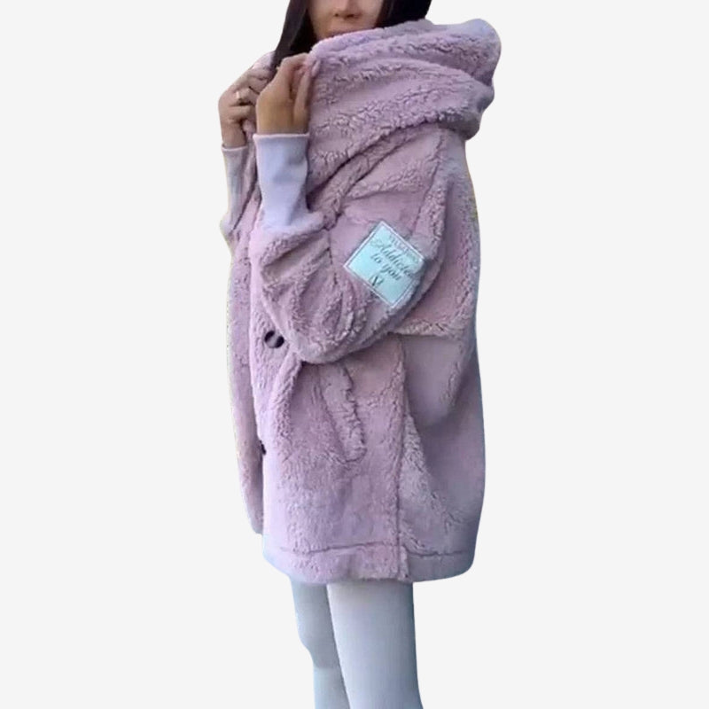 Sienna – Manteau mi-long à capuche avec doublure en polaire