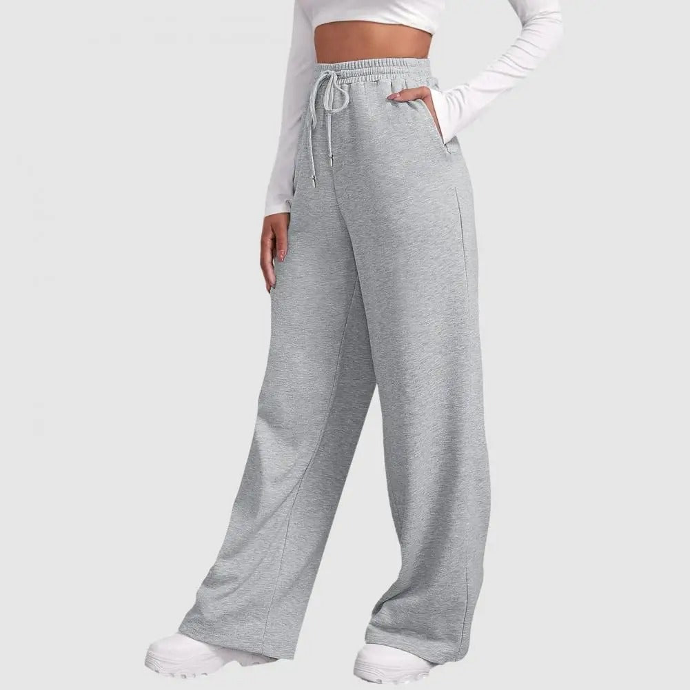 Maria - Pantaloni sport confortabili cu picioare largi, talie elastică și buzunare