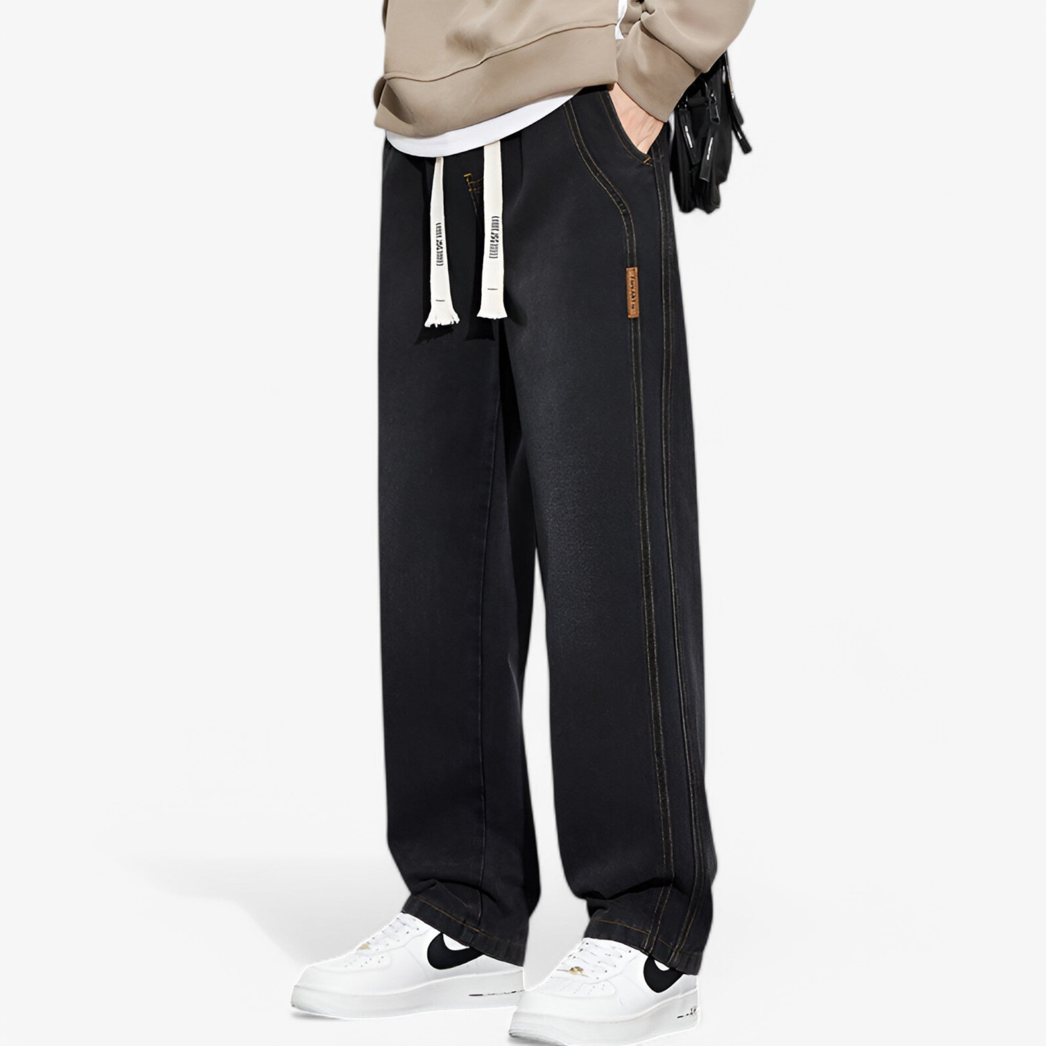 Jake – Pantalon large décontracté avec poches fonctionnelles et ceinture confortable