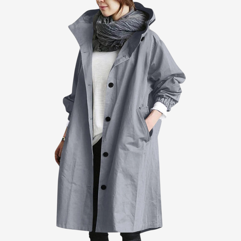 Trench-coat oversize à manches longues pour femme