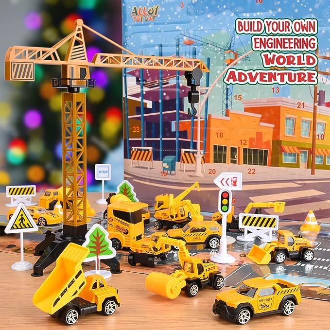 Calendrier de l'Avent Buildora - véhicules de chantier avec 24 pièces en alliage