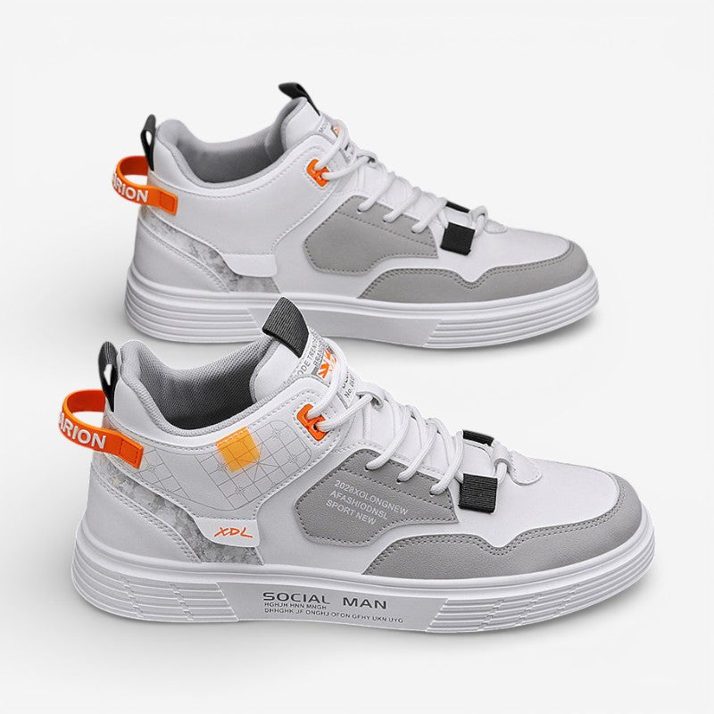 Noah – Flat Sole Round Toe Sneakers With Lace up Closure