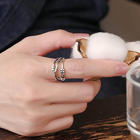 Willow - Anello antistress con perline rotanti per concentrazione e comfort