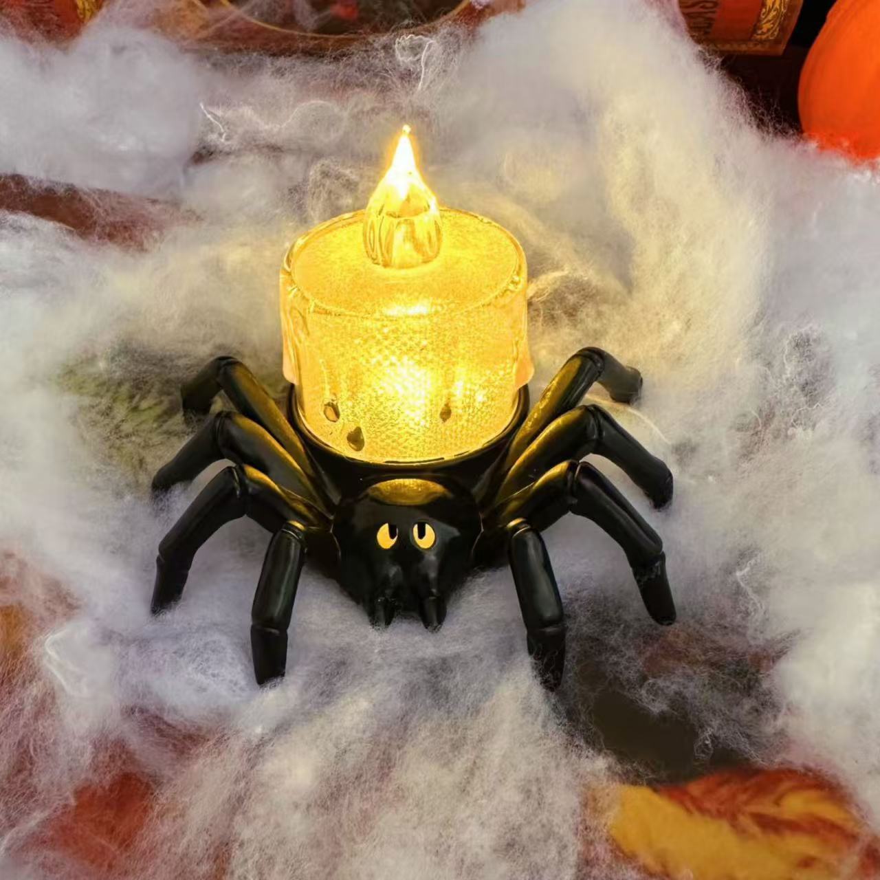 Halloween Spider Candle Holders with Creepy Designs