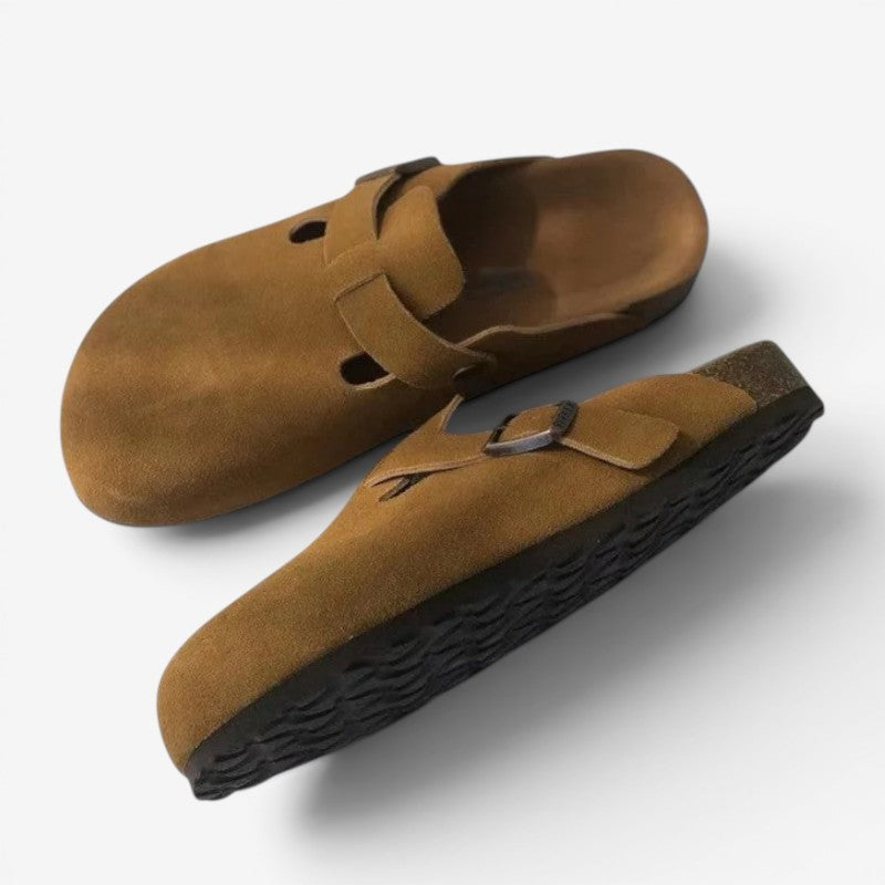Women's Round Toe Clogs with Buckle Detail