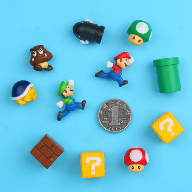 GameGripz – Ensemble de décorations réfrigérateur Super Mario avec pièces de personnages ludiques et fixation sécurisée