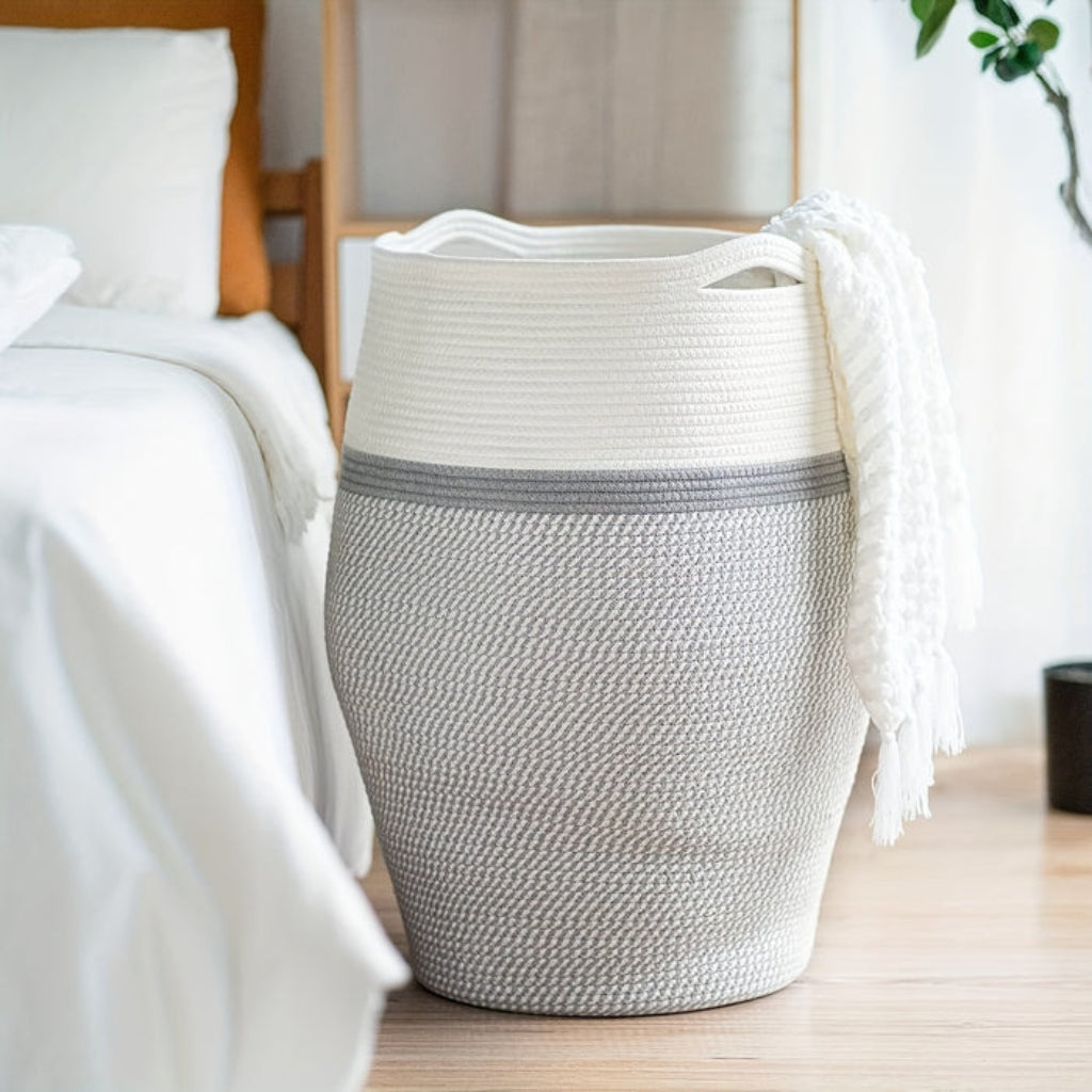 LoomBin – Grande Cesto per Bucato Intrecciato con Manici