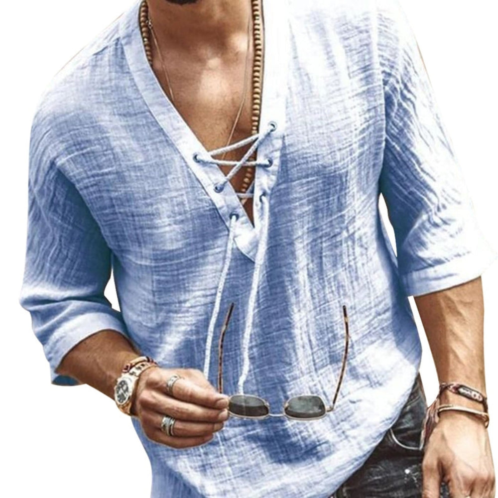 Kay – Relaxed shirt with open neckline and long sleeves