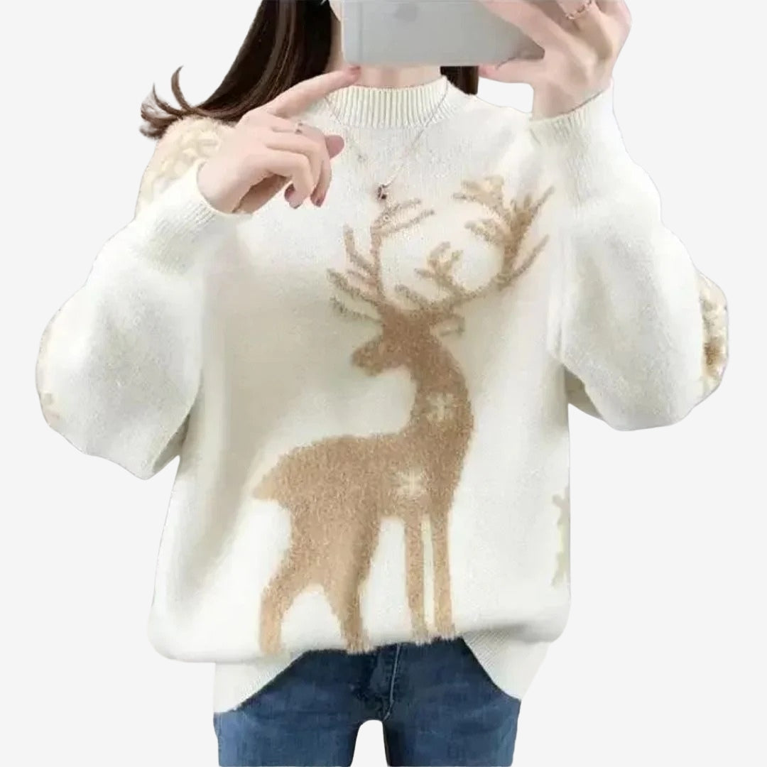 Millie – Maglione stampato a maniche lunghe con scollo rotondo