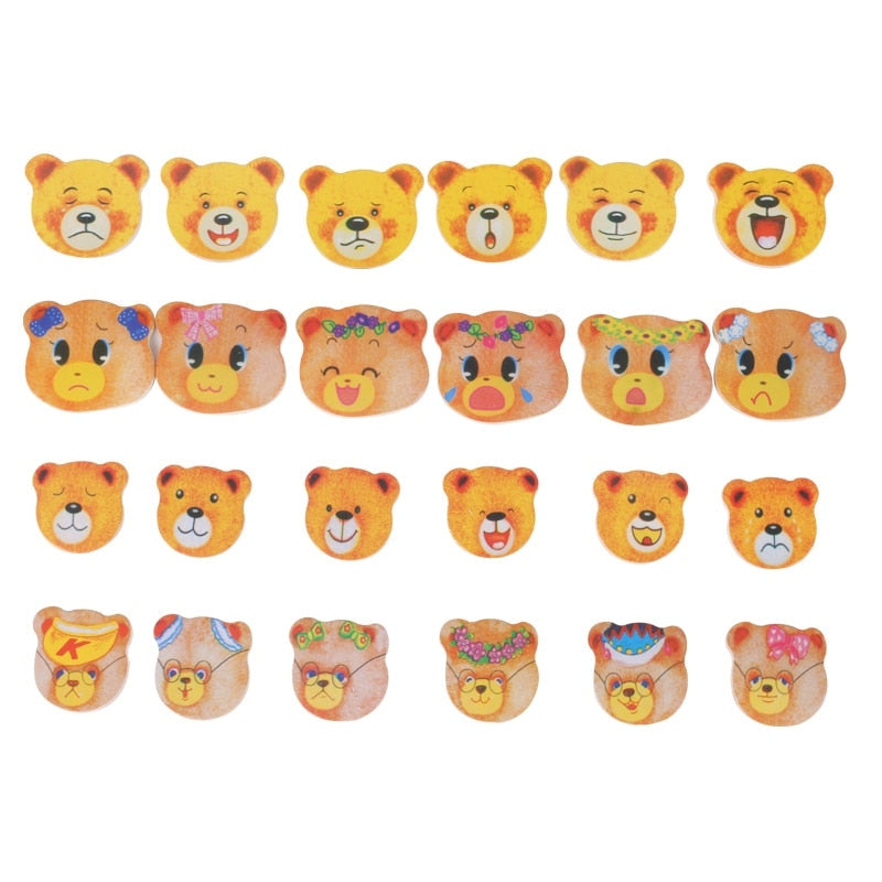 BearDrobe – Houten aankleedpuzzelset voor kinderen met verwisselbare outfitstukken