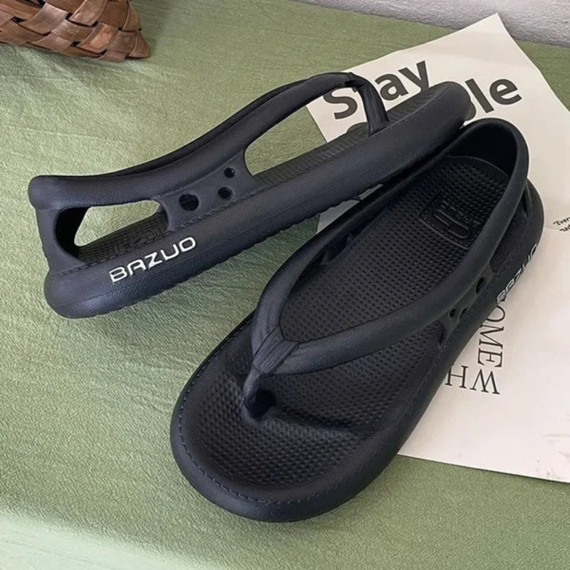 Nico – Casual Slip-On Sandals with Cut-Out Sides and Flat Sole