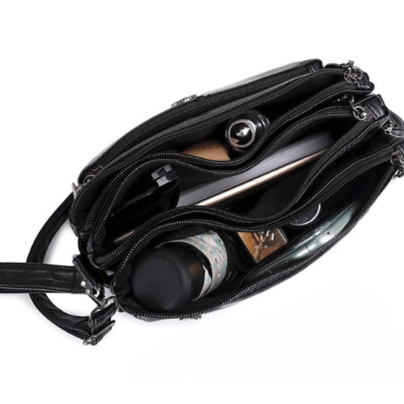 Delilah - Piccola Borsa a Tracolla con Tasche con Zip e Tracolla Regolabile