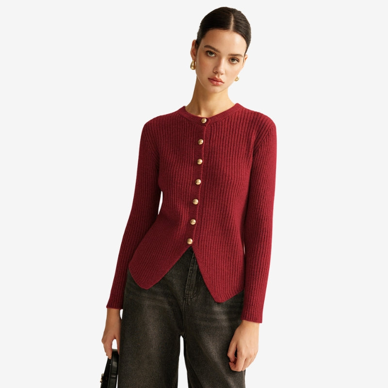 Maeve – Round Neck Cardigan With Buttons And Long Sleeve