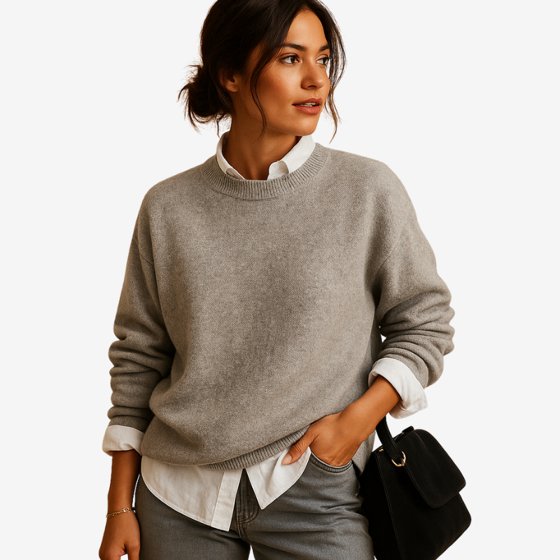 Kylie - Long Sleeve Sweater with Crew Neck