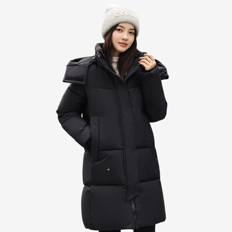 Azurine - Cappotto con cappuccio e maniche lunghe con chiusura a zip