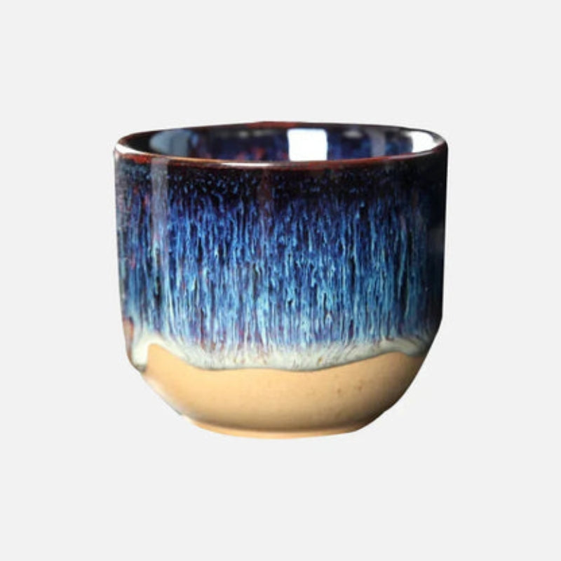 DrapeCup – Tazza da tè in ceramica con gocce di vernice e bordo liscio rifinito