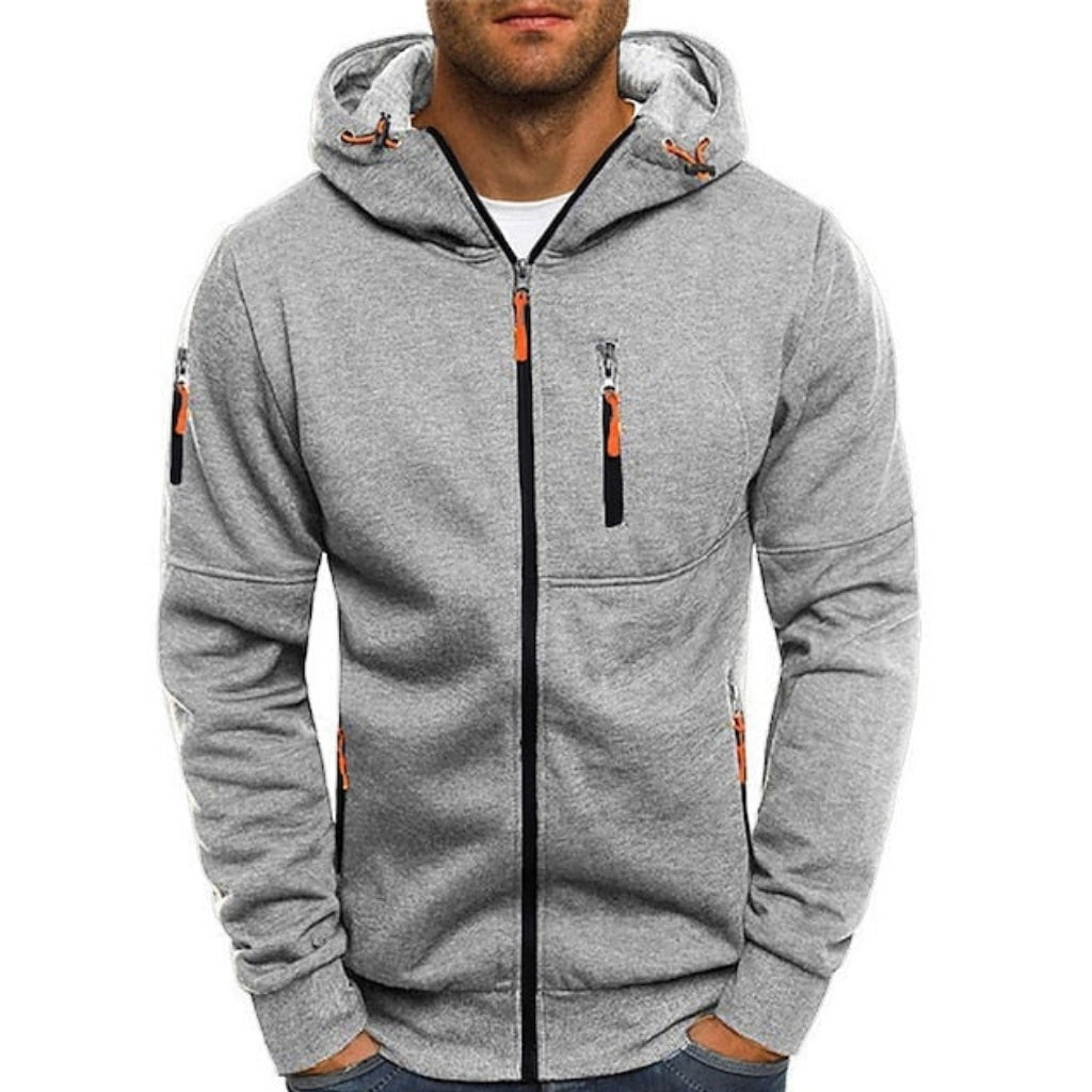 Bastian - Casual Hoodie met Lange Mouwen Rits en Zakken