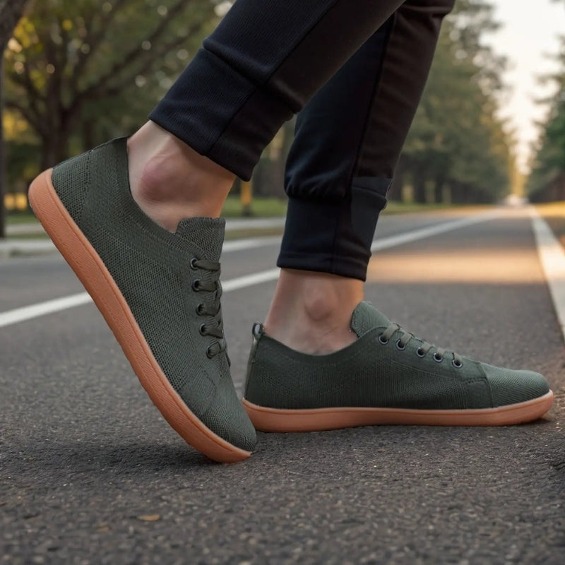 Jess - Scarpe barefoot traspiranti con punta larga e chiusura con lacci