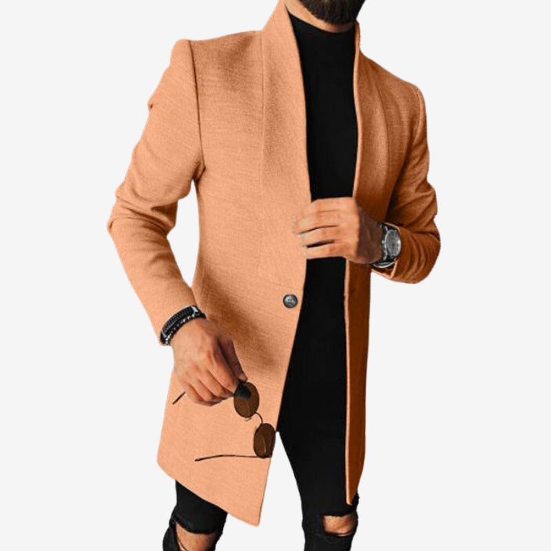 Milan - Long sleeve mid-length jacket with stand collar