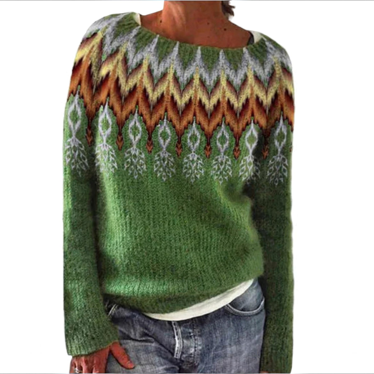 ScandiKnit - Damski sweter ze skandynawskim wzorem