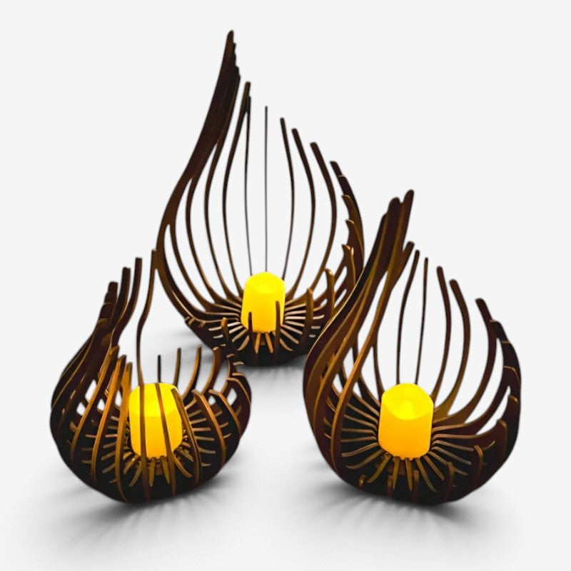 WoodWick - Wooden Candle Holder With Teardrop Design