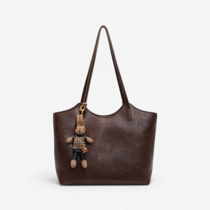 Andrea - Large capacity shoulder bag with adjustable strap | internal zipper compartment | standard size | brown, coffee, red, black