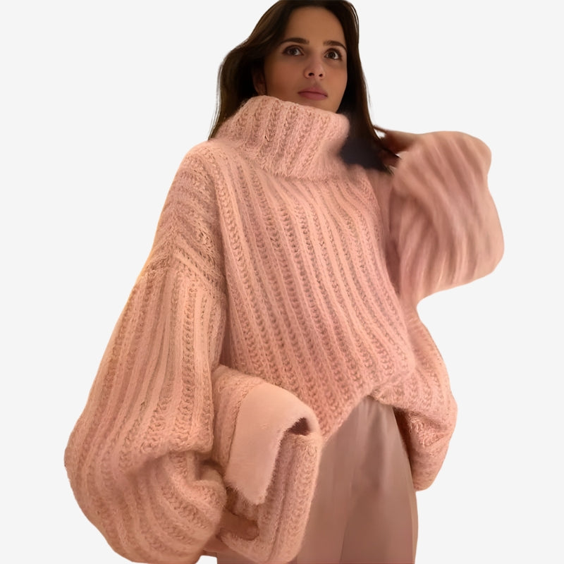 Chloe - Oversize’owy sweter z długim rękawem i golfem