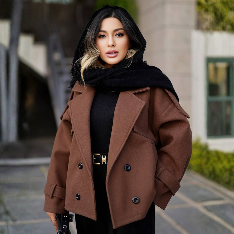 Athena - Cappotto a maniche lunghe con colletto a rever
