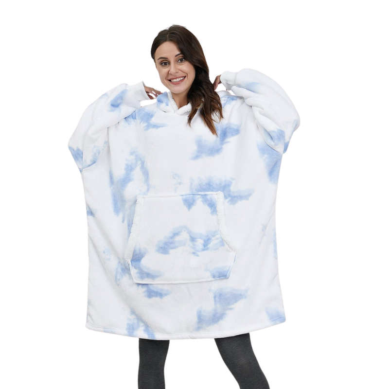Sophie – Couverture oversize à capuche, manches longues et poches