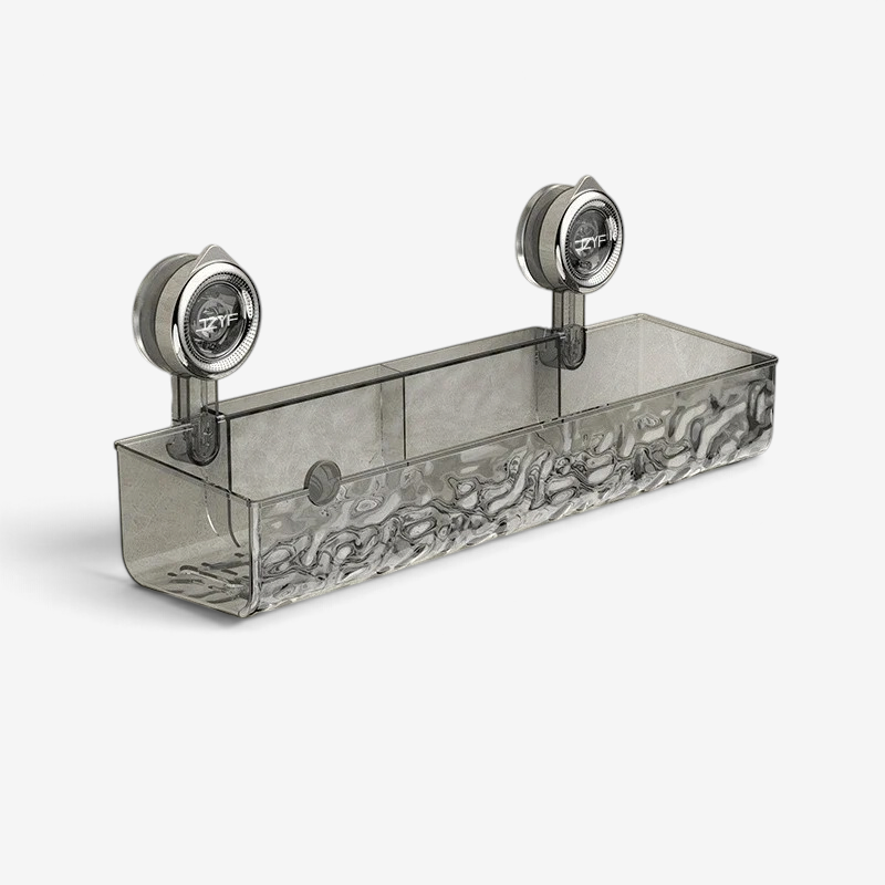 Splashhold - Mensola da bagno a due ripiani con fissaggio a ventosa
