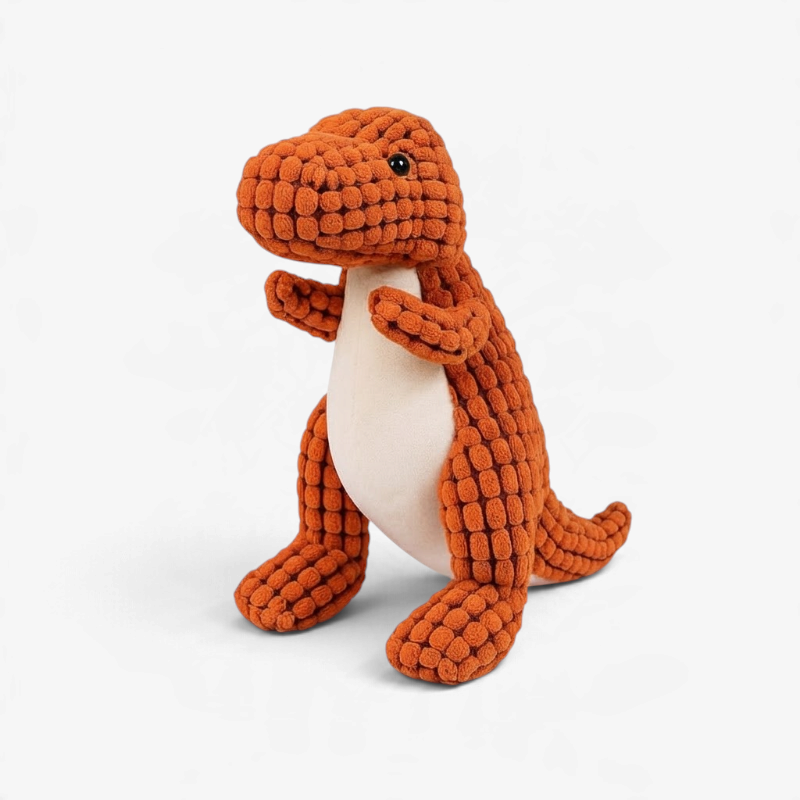 DinoPaws – Giocattolo per cani a forma di dinosauro in peluche con superficie testurizzata per il gioco interattivo