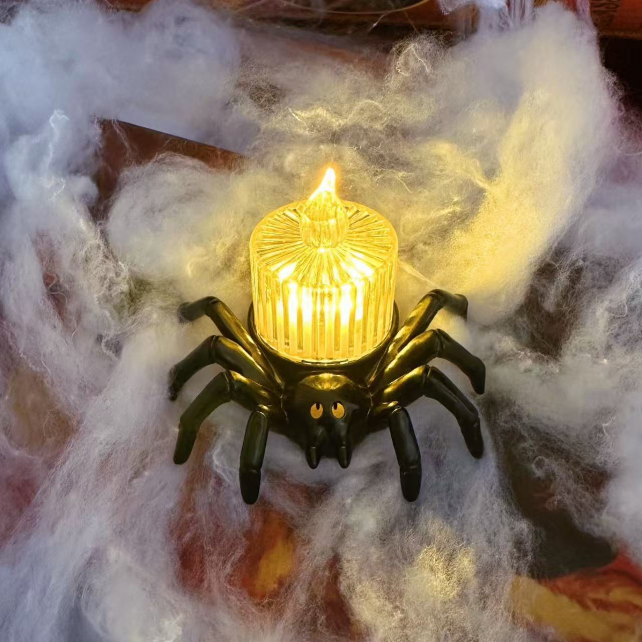 Halloween Spider Candle Holders with Creepy Designs