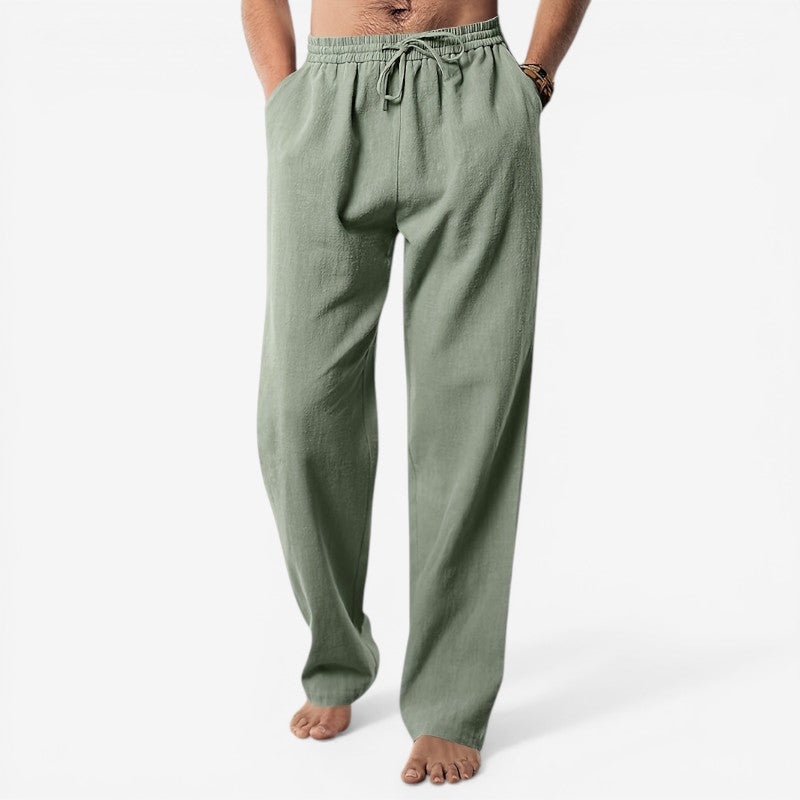 Elastic Waist Pants with Adjustable Drawstring