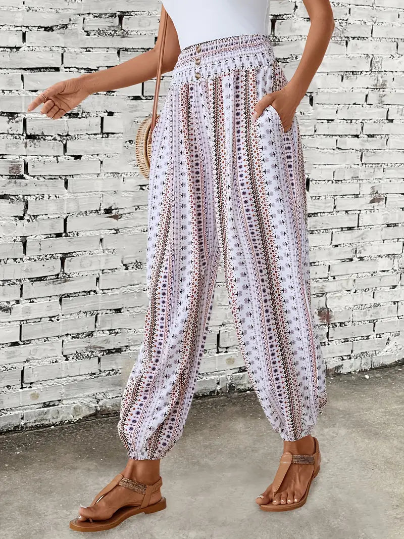 Emliy - Bohemian harem pants with functional side pockets