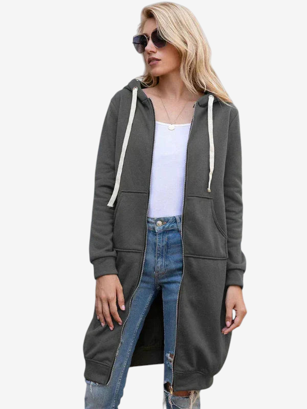 Drapely - Long Hooded Jacket with Loose Fit