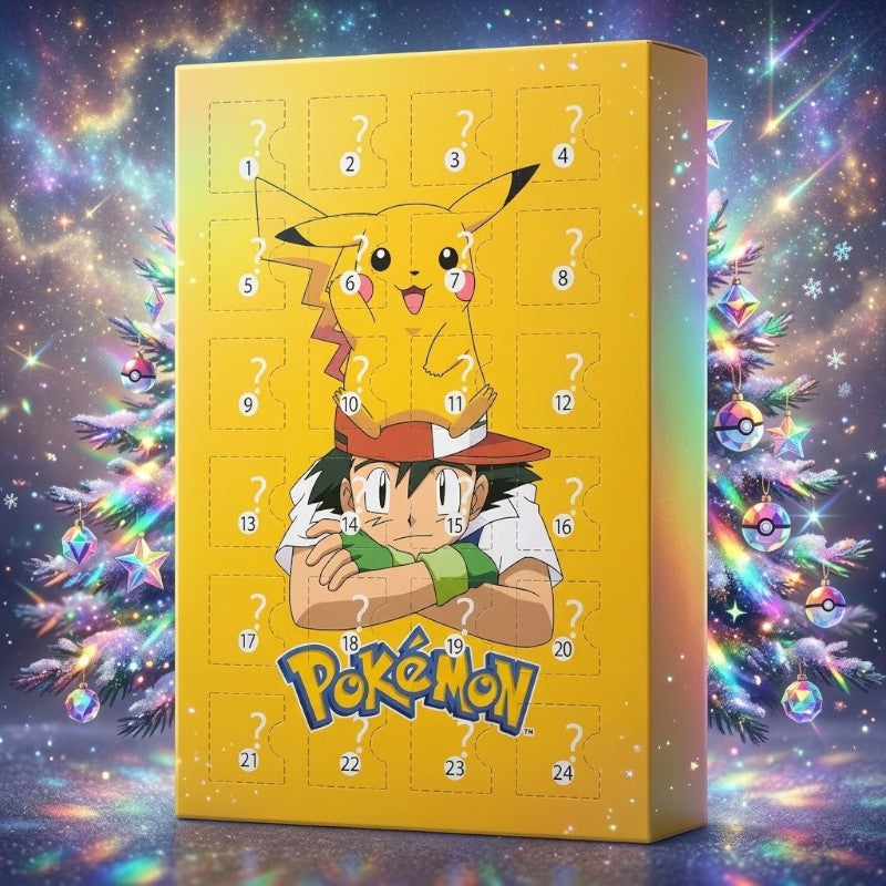 Festiva - Calendario de Adviento navideño de Pokémon con 24 figuras en 3D
