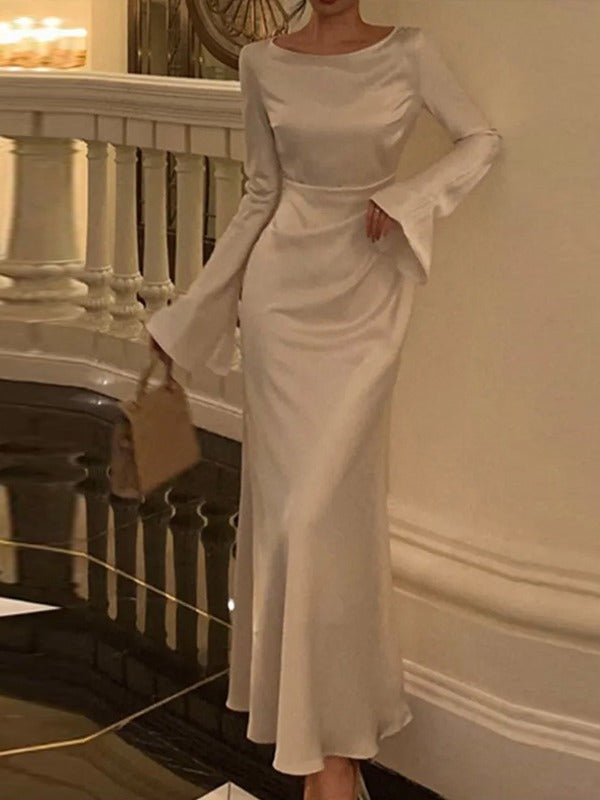 Grace – Rochie stilată cu mâneci lungi și decolteu rotund