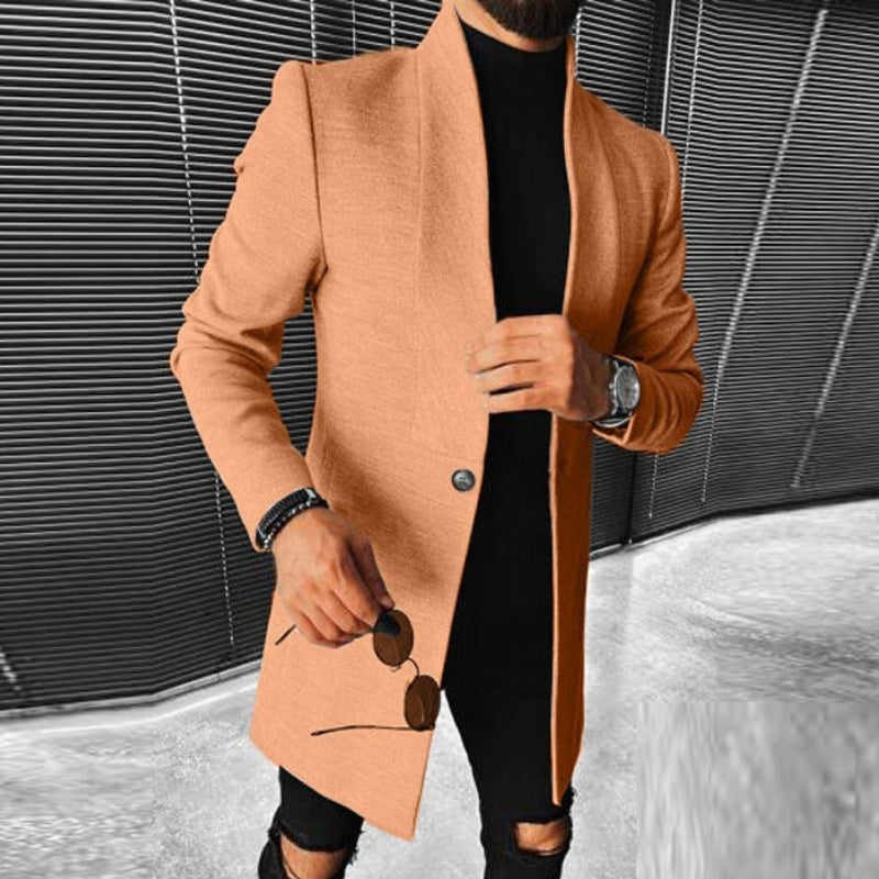 Milan - Long sleeve mid-length jacket with stand collar