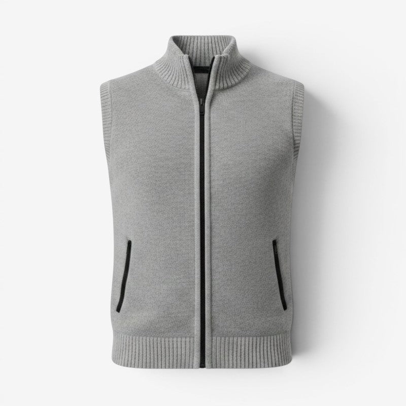 Gilet da uomo senza maniche con collo alla coreana e cerniera