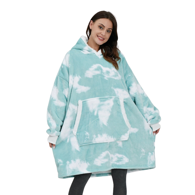 Sophie – Couverture oversize à capuche, manches longues et poches