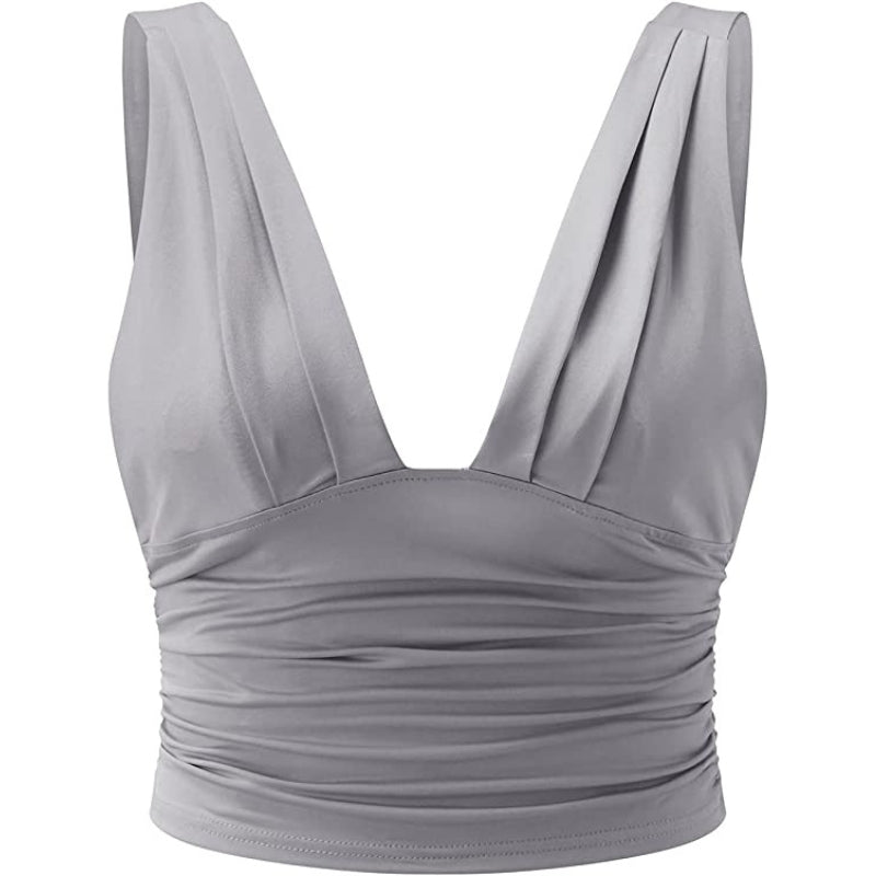 Brooke – Modern sleeveless top with deep V-neck and relaxed fit