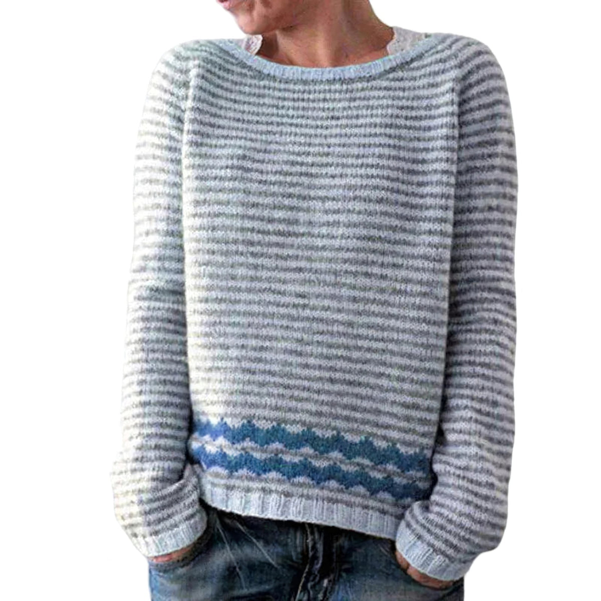 ScandiKnit - Damski sweter ze skandynawskim wzorem