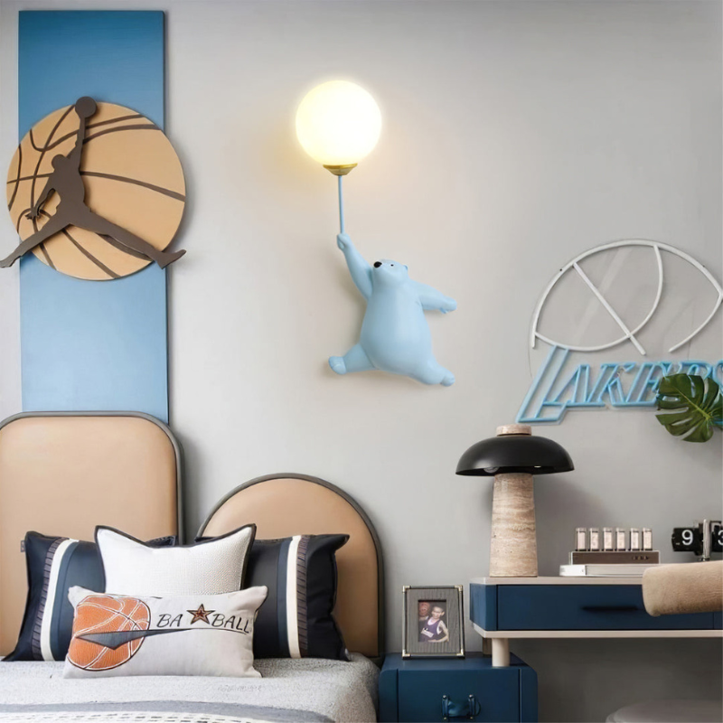 GlowCub – Lampada da parete LED con design orsetto e palloncino